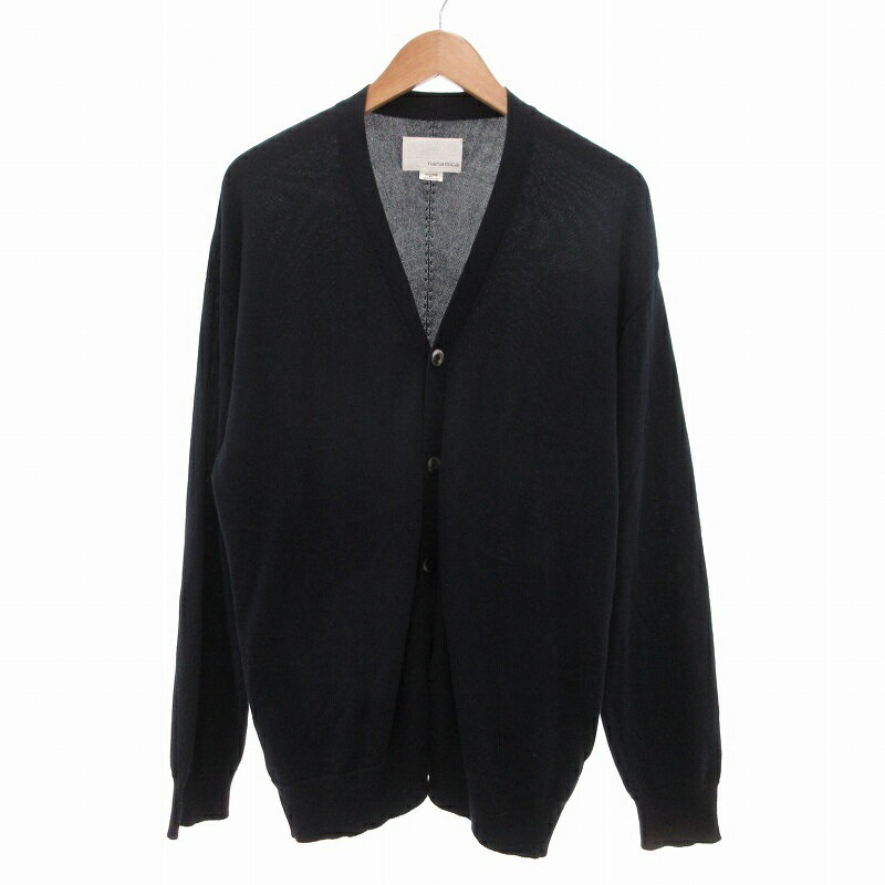【中古】ナナミカ nanamica カーディガン 薄手 Vネック M ネイビー SUJS113 /UO メンズ 【ベクトル 古着】 250802