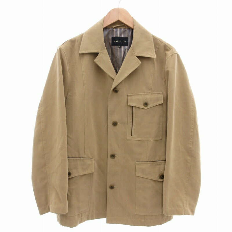 【中古】シンプルライフ SIMPLE LIFE ジャケット オープンカラー 総裏地 M 茶 ブラウン /AE メンズ 【ベクトル 古着】 250811