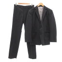 【中古】コムサイズム COMME CA ISM スーツ セットアップ テーラードジャケット パンツ ピンストライプ M ブラック /UO メンズ 【ベクトル 古着】 250819