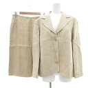 【中古】ロエベ LOEWE セットアップ ジャケット ミディスカート リネン 40 ベージュ /UO レディース 【ベクトル 古着】 250821