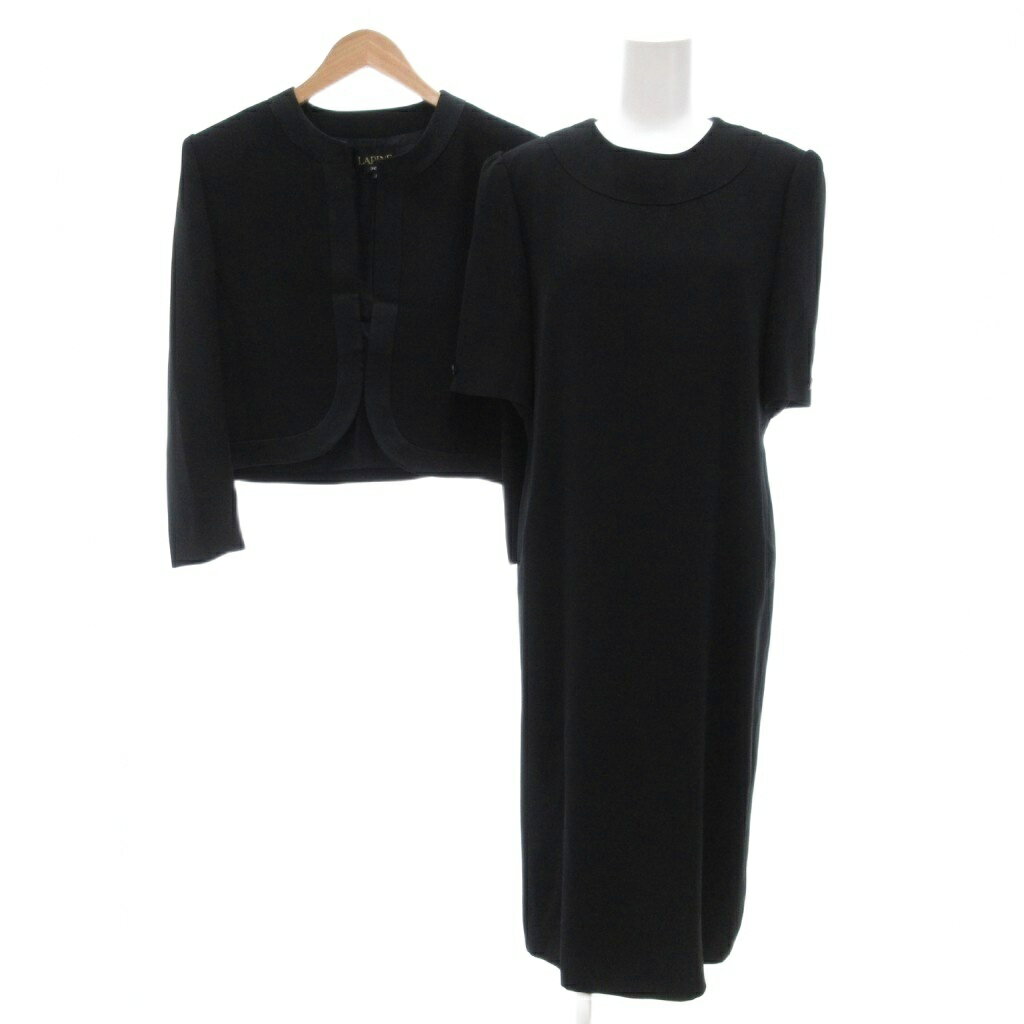 【中古】ラピーヌ ブラックフォーマル セットアップ ワンピーススーツ ノーカラージャケット 11 黒 ブラック /UO レディース 【ベクトル 古着】 2508...