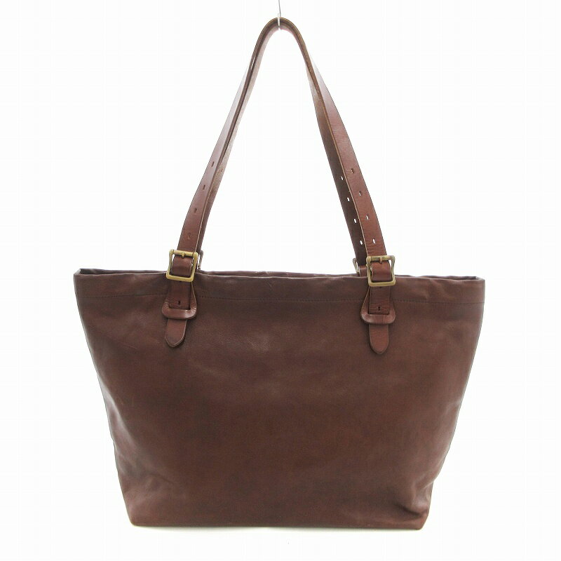 【中古】スロウ SLOW rubono ルボーノ トートバッグ 栃木レザー 大容量 L チョコレートカラー /UO メンズ レディース 【ベクトル 古着】 250823