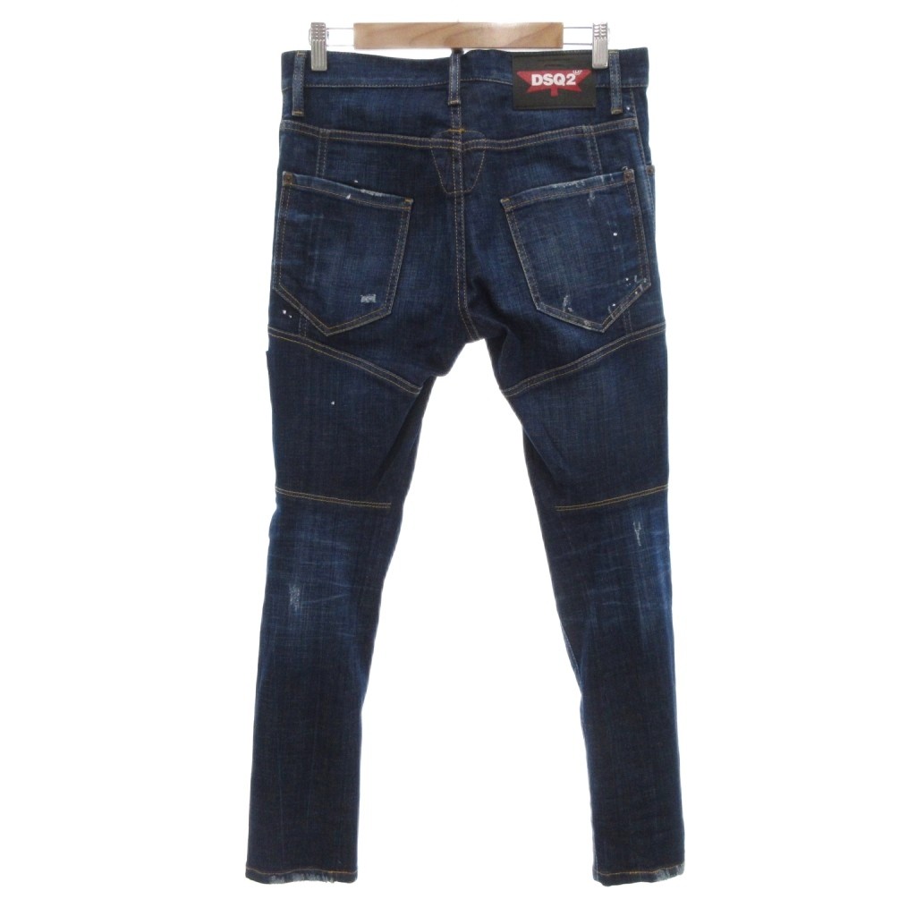 【中古】ディースクエアード DSQUARED2 21年製 Tidy Biker Jean タイディ バイカー ジーンズ デニムパンツ 44 ブルー系 /UO メンズ 【ベクトル 古着】 250910
