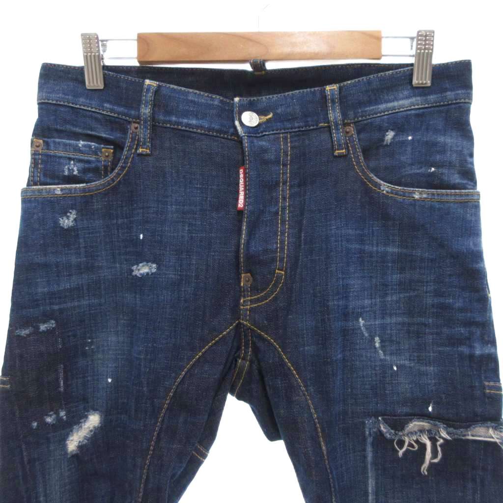 【中古】ディースクエアード DSQUARED2 21年製 Tidy Biker Jean タイディ バイカー ジーンズ デニムパンツ 44 ブルー系 /UO メンズ 【ベクトル 古着】 250910