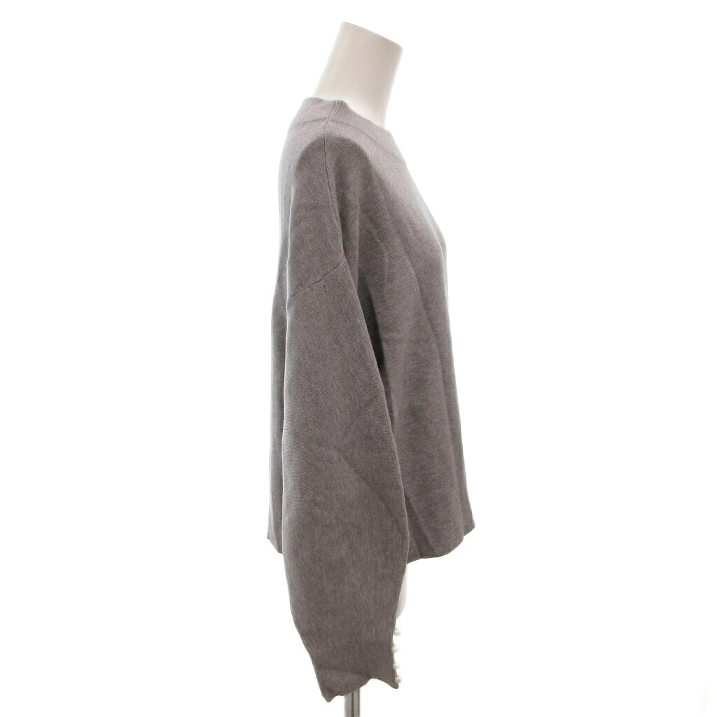 【中古】ナノユニバース nano universe 24AW ミラノリブパールスリーブニット カットソー ハイネック ビジューボタン 長袖 F グレー /FF レディース 【ベクトル 古着】 260314 vectorpremium-18951837 ブランド古着ベクトルプレミアム店 サンプル画像3