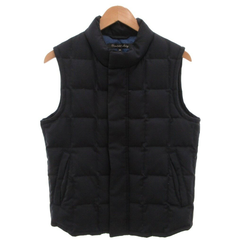樂天商城 - 【中古】グリーンレーベルリラクシング ユナイテッドアローズ green label relaxing ダウンベスト ジップアップ 千鳥格子 M 紺 ネイビー /FF メンズ 【ベクトル 古着】 260317