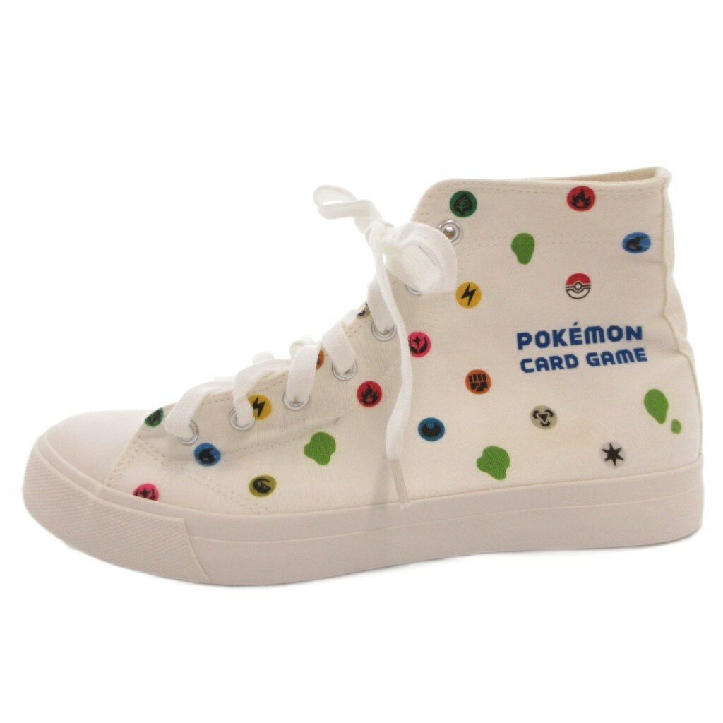 【中古】グラニフ graniph ポケモンカードゲーム×はじめしゃちょー P-Lab. ハイカットスニーカー シューズ 総柄 キャンバス 27 白 ホワイト /FF レディース 【ベクトル 古着】 260318