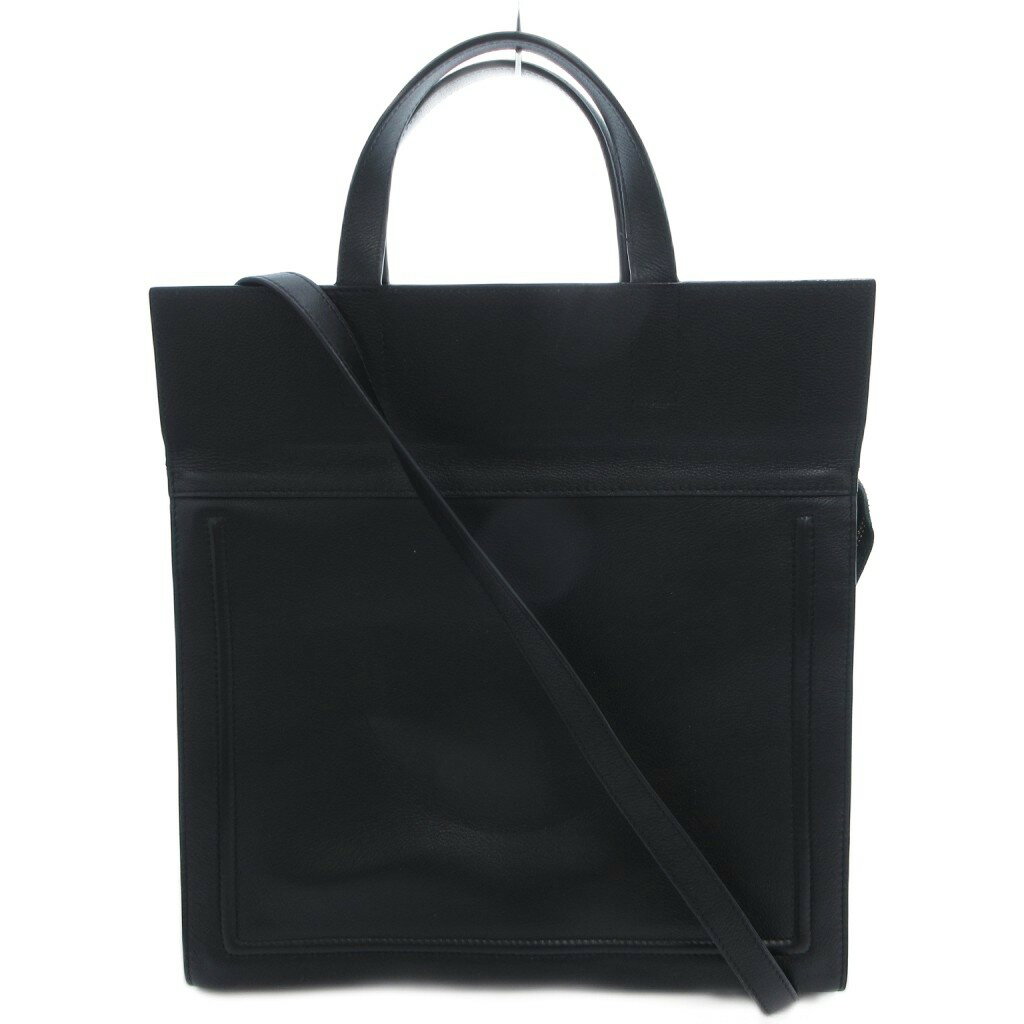 【中古】インターステイプル interstaple 24SS Cuddly レザーオープントート 2WAY ハンドバッグ ショルダーバッグ 黒 ブラック /FF レディース 【ベクトル 古着】 260509