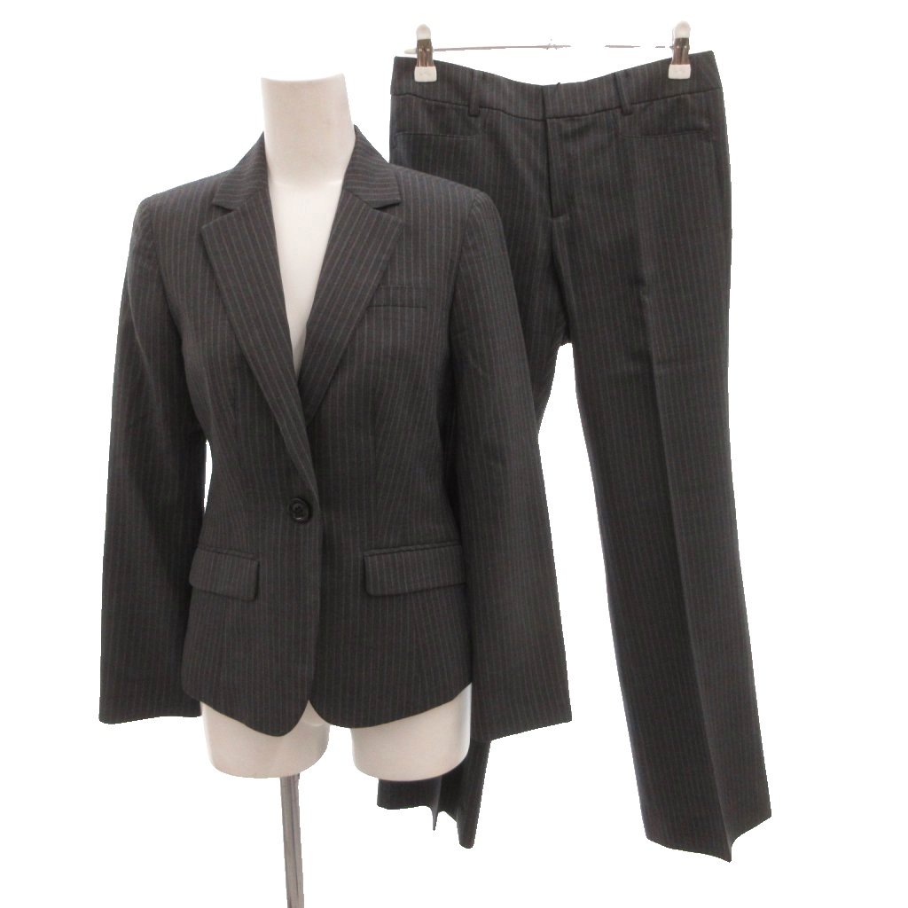 【中古】ANCHOR WOMAN セットアップ スーツ テーラードジャケット パンツ ストライ...