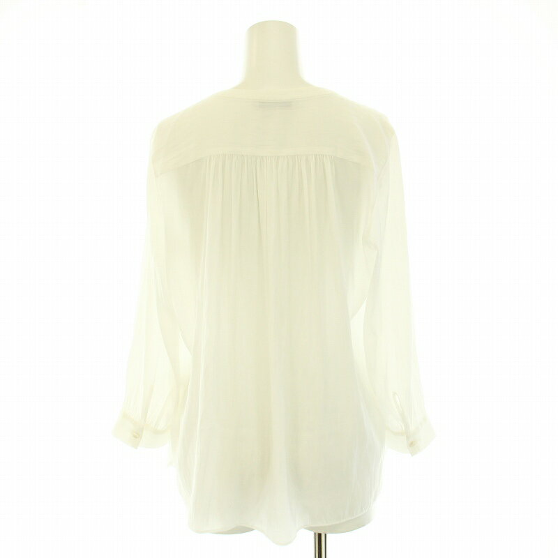 【中古】エリオポール heliopole シャツ ブラウス キーネック 八分袖 38 M 白 ホワイト /YT レディース 【ベクトル 古着】 250124