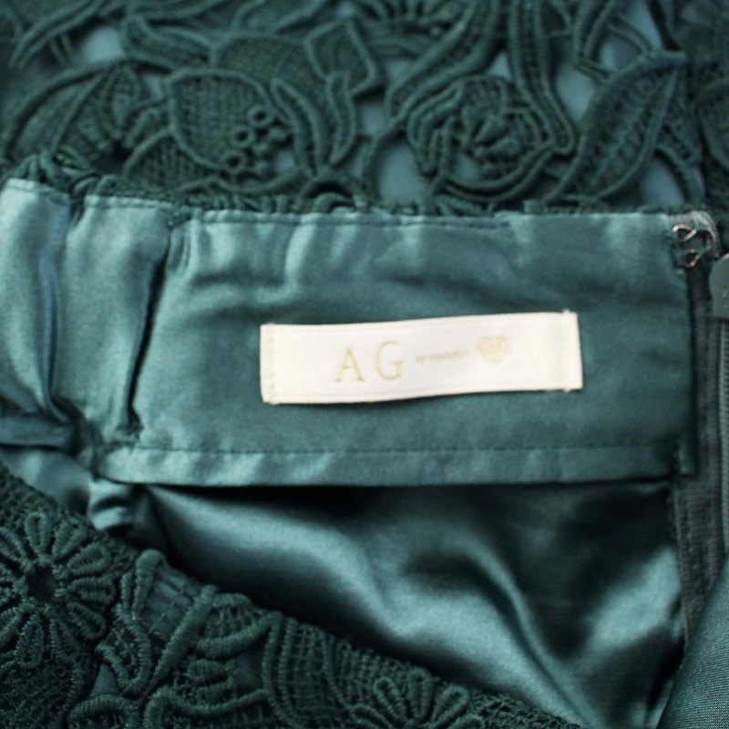 【中古】エージーバイアクアガール AG by aquagirl 花柄レースタイトスカート ロング 40 グリーン C12-79009 /KH レディース 【ベクトル 古着】 250228