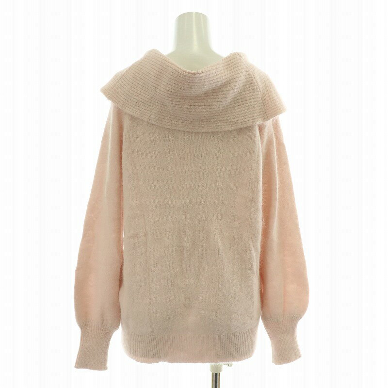 【中古】未使用品 ティティー&コー TITTY&CO ニット 長袖 オフショルダー ストレッチ アンゴラ混 無地 F ピンク タグ付き /BB レディース 【ベクトル 古着】 250326