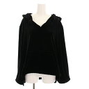 【中古】フォクシーニューヨーク FOXEY NEW YORK SPORTS Lounge Pullover ベロア パーカー プルオーバー 長袖 38 黒 40717 /YM レディース 【ベクトル 古着】 250513