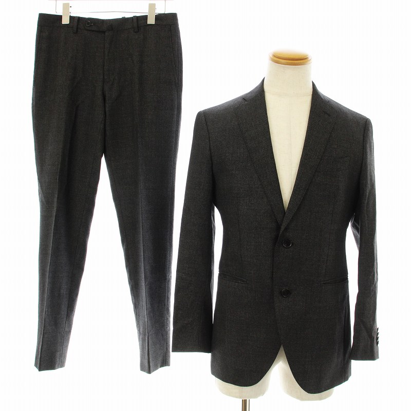【中古】ザ・スーツカンパニー THE SUIT COMPANY Begin シングルスーツ セットアップ 上下 テーラードジャケット パンツ ウール カシミヤ混 170cm-8Drop M グレー 176113 /KU メンズ 【ベクトル 古着】 250706