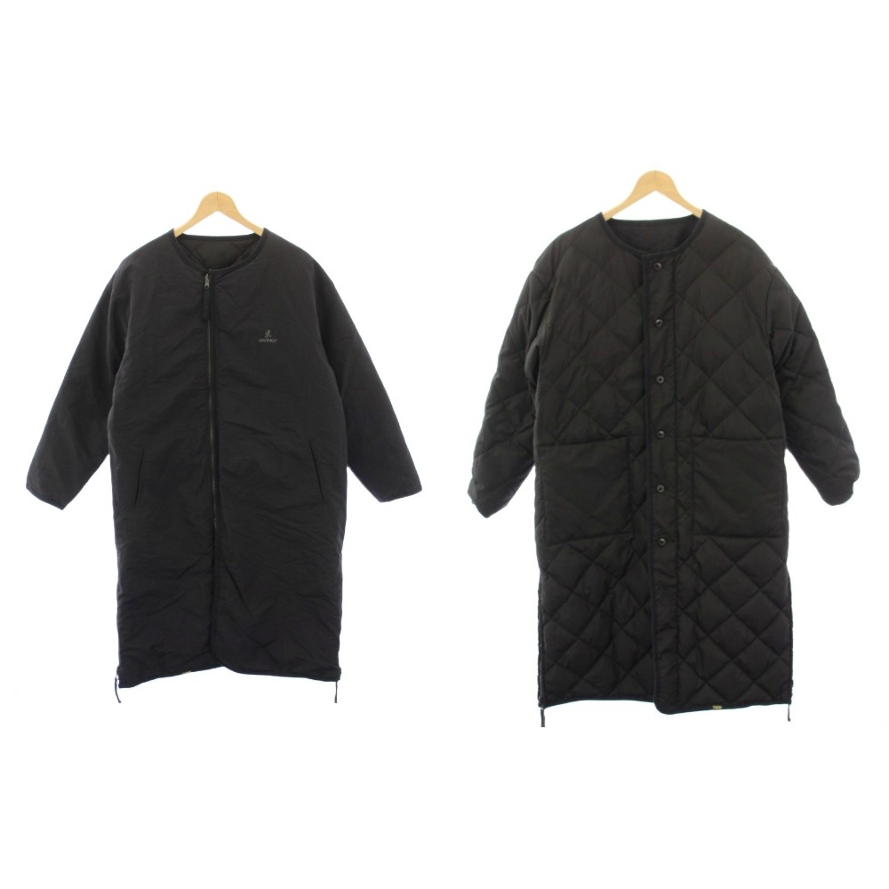 【中古】グラミチ GRAMICCI B:MING by BEAMS 別注 リバーシブル 2way ダウンコート キルティングコート ジップアップ ロング M 黒 ブラック 93-19-0359-585 /HN レディース 【ベクトル 古着】 260318