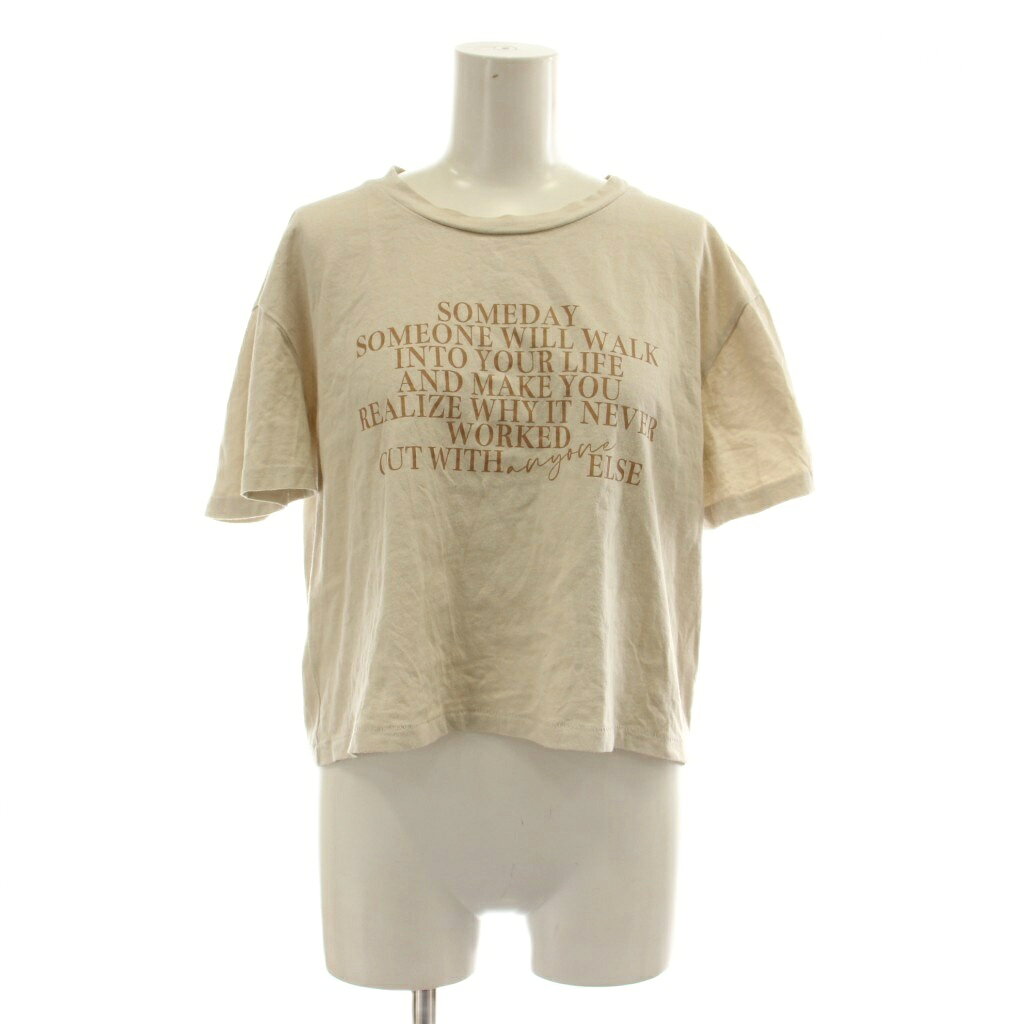 【中古】ハーリップトゥ Her lip to Tシャツ Free ベージュ クルーネック 半袖 /DU18 レディース 【ベクトル 古着】 260708