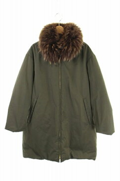 【中古】ミューズ ドゥーズィエムクラス MUSE de Deuxieme Classe 17AW DICROS ダウンコート ラクーンファー ジップアップ 36 カーキ /AO ■OS レディース 【ベクトル 古着】 200128 ベクトルプレミアム店