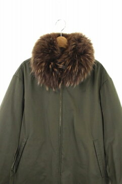 【中古】ミューズ ドゥーズィエムクラス MUSE de Deuxieme Classe 17AW DICROS ダウンコート ラクーンファー ジップアップ 36 カーキ /AO ■OS レディース 【ベクトル 古着】 200128 ベクトルプレミアム店