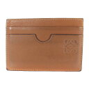 【中古】ロエベ LOEWE プレーン カードホルダー Plain Card Holder カードケース 名刺入れ レザー アナグラム 茶 ブラウン /MF ■OS ■OH レディース 【ベクトル 古着】 221212