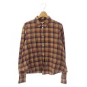 【中古】ボーイバイバンドオブアウトサイダーズ Boy by BAND OF OUTSIDERS チェック柄長袖シャツ 前開き 1 キャメル 青 赤 /CM ■OS メンズ 【ベクトル 古着】 221207