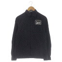 【中古】サブサエティ SUBCIETY シャツ 長袖 ドット 前開き ロゴワッペン S 黒 ブラック オフホワイト /DO ■OS ■GY01 メンズ 【ベクトル 古着】 230906