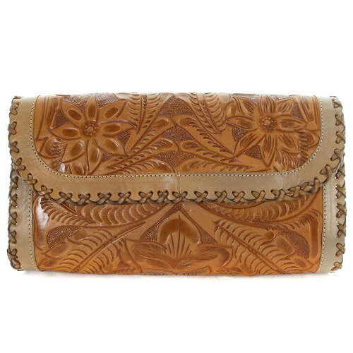 【中古】カービングトライブス CARVING TRIBES クラッチバッグ セカンドバッグ レザー 茶色 ブラウン /..