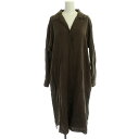 【中古】マウジー moussy DRAPE LOOSE LONG SHIRT ロングシャツ 長袖 前開き F 茶 ブラウン /NR ■OS レディース 【ベクトル 古着】 230915