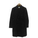 【中古】ルーダルトン Lou Dalton ドッキングデザインダブルコート ロング 黒 ブラック /DF ■OS ■AD メンズ 【ベクトル 古着】 231027