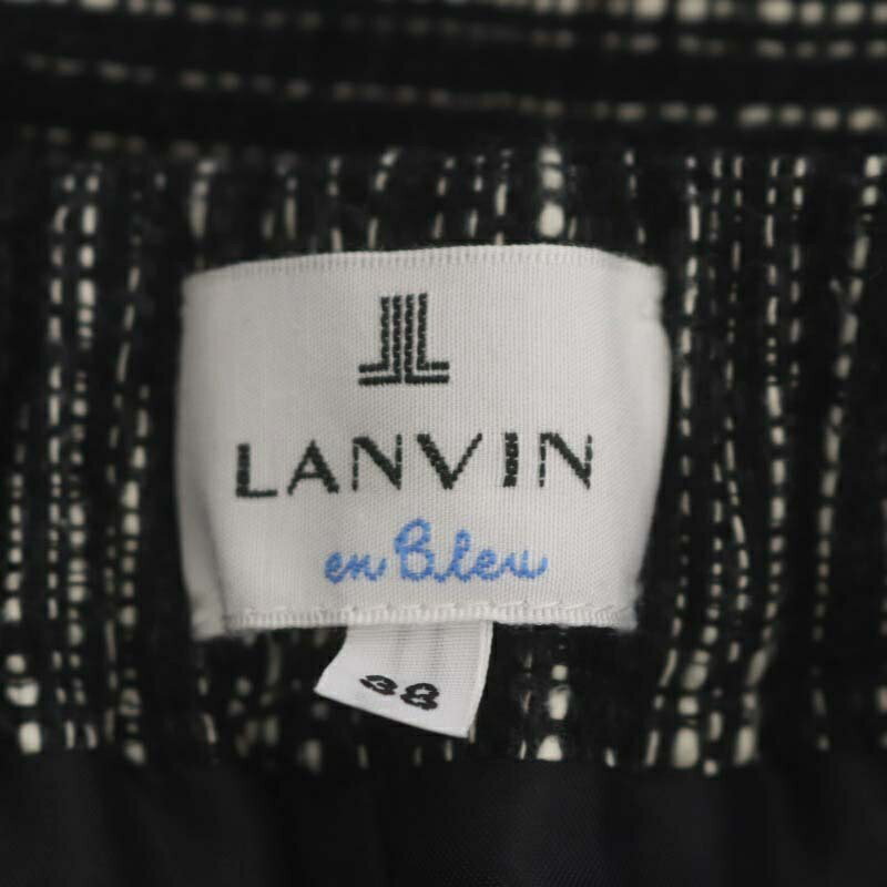 【中古】ランバンオンブルー LANVIN en Bleu ツイードタックショートパンツ 38 黒 白 ブラック ホワイト /DF ■OS レディース 【ベクトル 古着】 231110 3