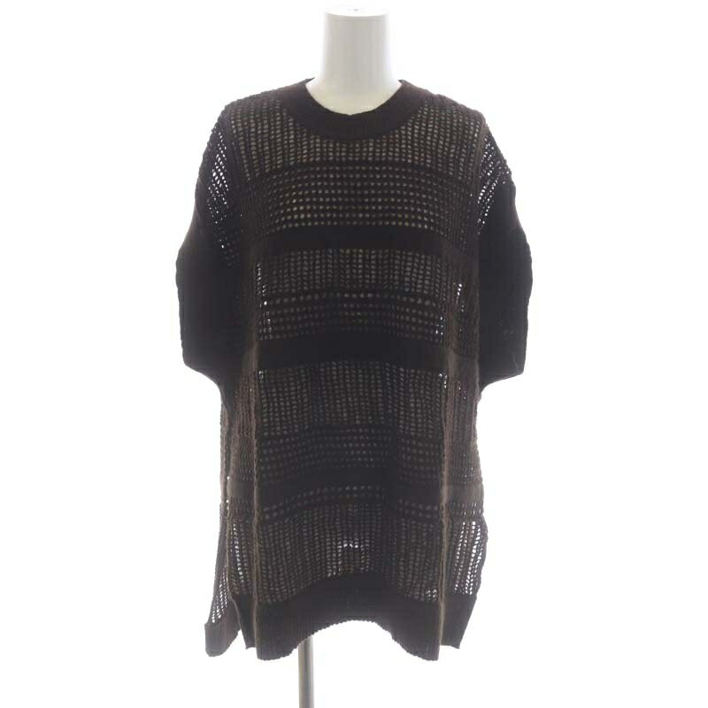 šۥȥ 08SIRCUS Mesh border knit vest ˥å ٥ ץ륪С ե꡼ ƩԤ ɥå 0 ֥饦 /ES OS ǥ ڥ٥ȥ  231207