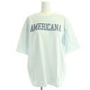 【中古】アメリカーナ AMERICANA Tシャツ カットソー 半袖 ロゴ 2 ライトブルー /NR ■OS レディース 【ベクトル 古着】 231221