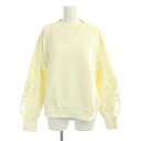 【中古】ジルスチュアート JILL STUART 23AW テープエンブロイダリー裏毛プルオーバー スウェット トレーナー 長袖 チュール コットン FR オフ...