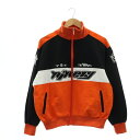 【中古】ナインティナインティ 9090 TECHNO Track Jacket ジャケット トラック ジップアップ M オレンジ 黒 ブラック /HK ■OS ■SH メンズ 【ベクトル 古着】 240228