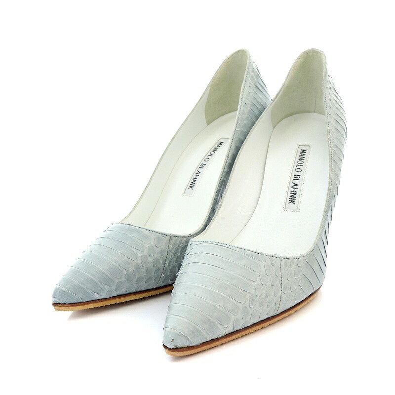 šۥޥΥ֥˥ MANOLO BLAHNIK ѥץ ϥҡ ݥƥåɥȥ ѥ󷿲 쥶 36.5 23.5cm 忧 /AK8 ǥ ڥ٥ȥ  240306