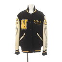 【中古】未使用品 ワシントンディーシー WASHINGTON DEE CEE Deuxieme Classe取扱い 22AW Varsity ジャケット スタジャン ブルゾン 38 黒 黄 アイボリー /DF ■OS レディース 【ベクトル 古着】 240315