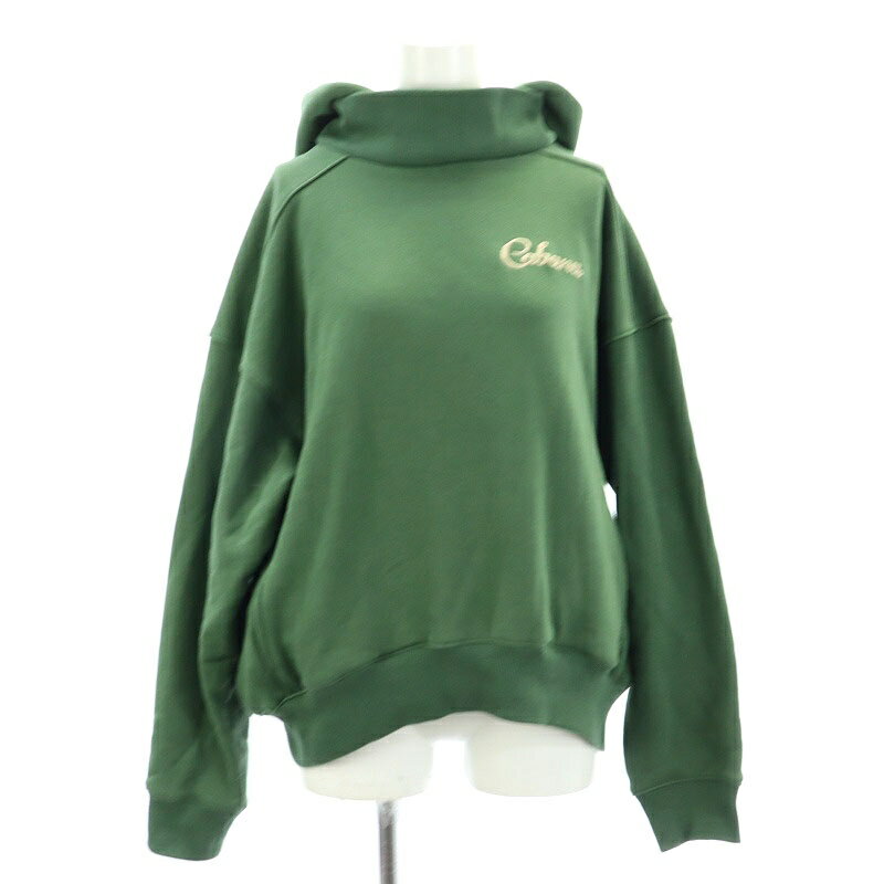 【中古】カバナ Cabana HIGHNECK SWEAT プルオーバー パーカ スウエット 長袖 ロゴ刺繍 緑 グリーン /MI ■OS レディース 【ベクトル 古着】 240312