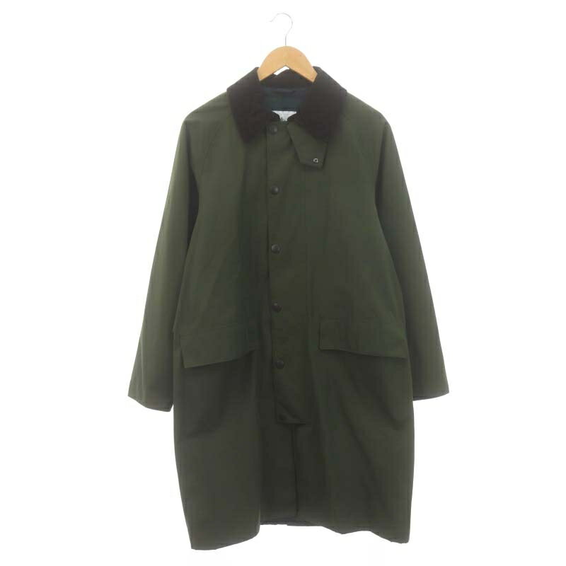 バブアー Barbour WATERPROOF SLIM BURGHLEY コート ステンカラー ロング S 緑 茶 グリーン ブラウン /MI ■OS メンズ  240322