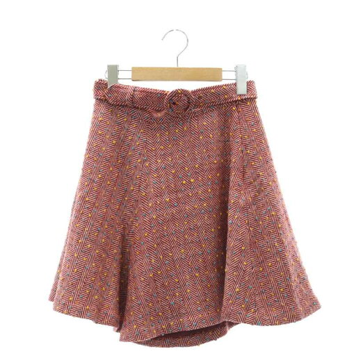 【中古】トゥービーバイアニエスベー To b. by agnes b. ベルト付きキュロット パンツ 総柄 38 赤 ピンク /HK ■OS レディース 【ベクトル 古着】 240411 【中古】トゥービーバイアニエスベー To b. by agnes b. ベルト付きキュロット パンツ 総柄 38 赤 ピンク /HK ■OS レディース 【ベクトル 古着】 240411