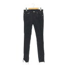 【中古】ジョンリンクス jonnlynx Basic Denim カットオフデニムパンツ スキニー ストレッチ 24 黒 ブラック /HK ■OS ■SH レデ...