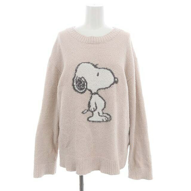 【中古】ジェラートピケ gelato pique ベビモコSNOOPY JQDプルオーバー カットソー ルームウェア 長袖 クルーネック F ピンク /AT ■OS レディース 【ベクトル 古着】 240515