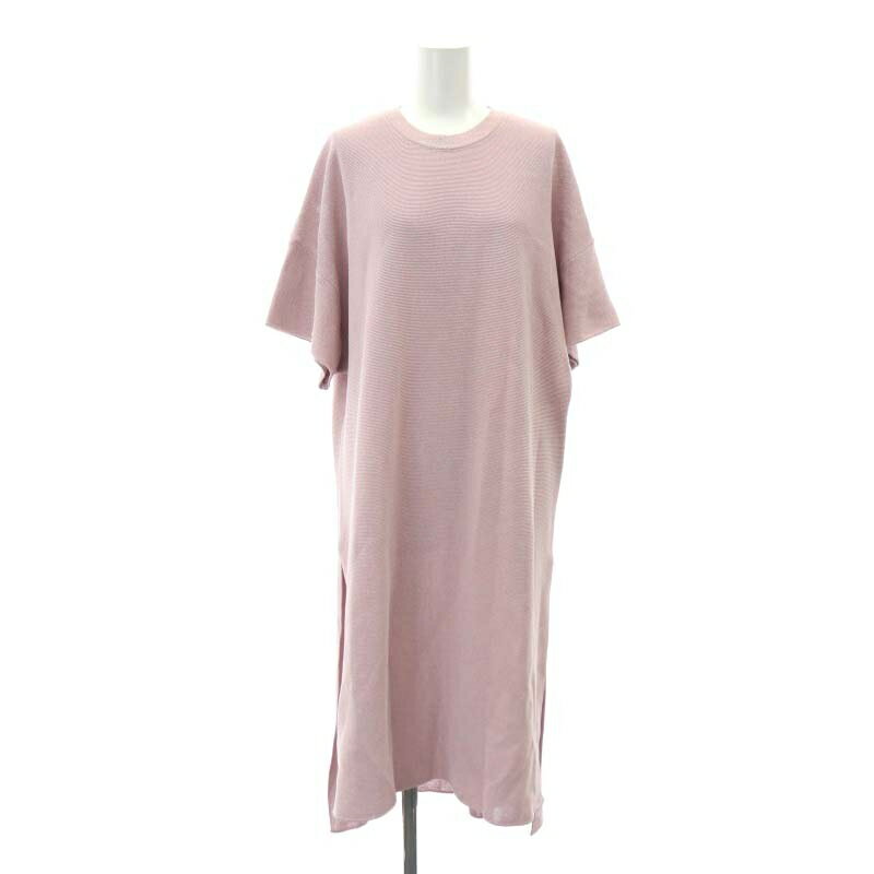 【中古】シーエフシーエル CFCL PAPER GARTER DRESS ニットワンピース ロング 半袖 1 S ライトパープル..