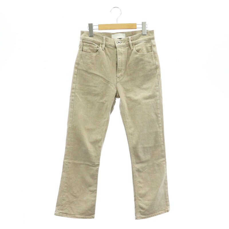 【中古】クロ KURO ×アパルトモン ドゥーズィエムクラス HELLO MY DENIM デニムパンツ ジーンズ ジッパーフライ コットン混 ベージュ /NR ■OS レディース 【ベクトル 古着】 240620