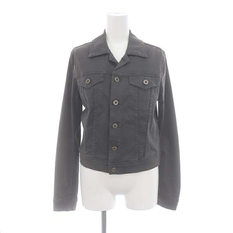 【中古】セオリー Theory × エージー AG THE RIKA ショートジャケット ステンカラー ストレッチ S 黒 グレー /DF ■OS レディース 【ベクトル 古着】 240627