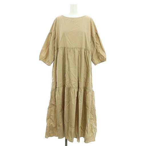 【中古】ザライブラリー THE LIBRARY 23SS ティアードワンピース ロング 七分袖 ギャザー コットン F ベージュ /ES ■OS レディース 【ベクトル 古着】 240718 【中古】ザライブラリー THE LIBRARY 23SS ティアードワンピース ロング 七分袖 ギャザー コットン F ベージュ /ES ■OS レディース 【ベクトル 古着】 240718