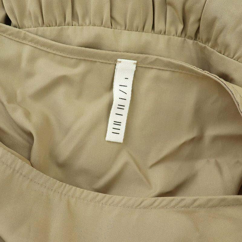 【中古】ザライブラリー THE LIBRARY 23SS ティアードワンピース ロング 七分袖 ギャザー コットン F ベージュ /ES ■OS レディース 【ベクトル 古着】 240718