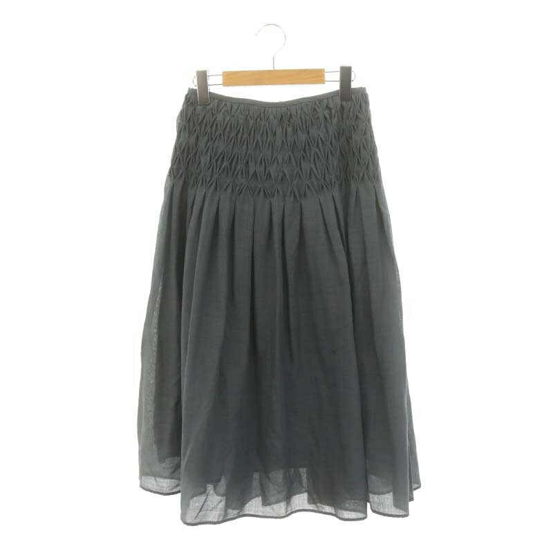 【中古】シビラ SYBILLA フレアスカート ロング ミモレ丈 M グレー /DF ■OS ■MA レディース 【ベクトル 古着】 240917