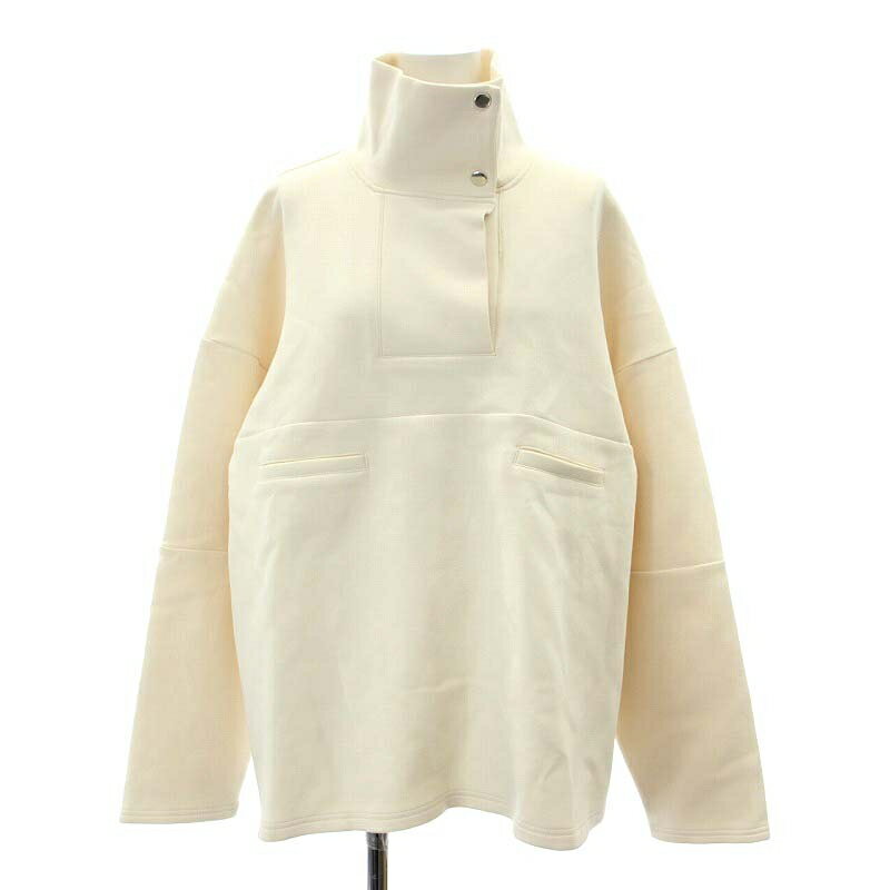 【中古】ウィルフリー willfully button skipper ponte chimney collar pullover プルオーバー カットソー 長袖 ポンチ ハイネック F アイボリー /ES ■OS レディース 【ベクトル 古着】 240917(4)