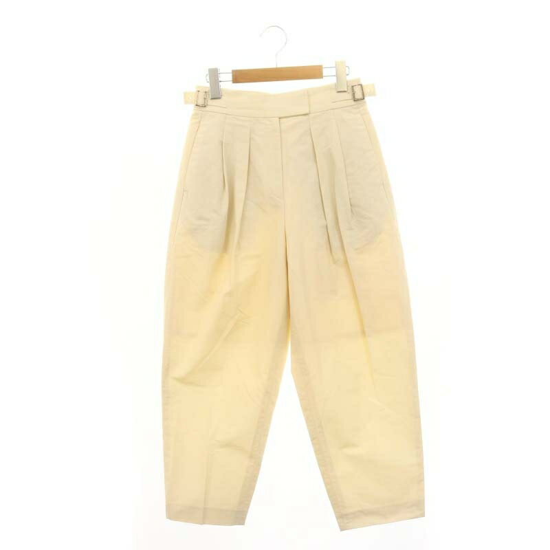 【中古】ロペ ROPE 23SS すっきりハイウエストバレルパンツ テーパード タック ジッパーフライ 36 オフホワイト /DO ■OS レディース 【ベクトル 古着】 240920