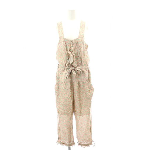 【中古】シェリーラファム Cherir la femme 花柄オールインワン サロペット クロップド ウエストリボン付き M スモークピンク ミント /ES ■OS レディース 【ベクトル 古着】 241008 【中古】シェリーラファム Cherir la femme 花柄オールインワン サロペット クロップド ウエストリボン付き M スモークピンク ミント /ES ■OS レディース 【ベクトル 古着】 241008