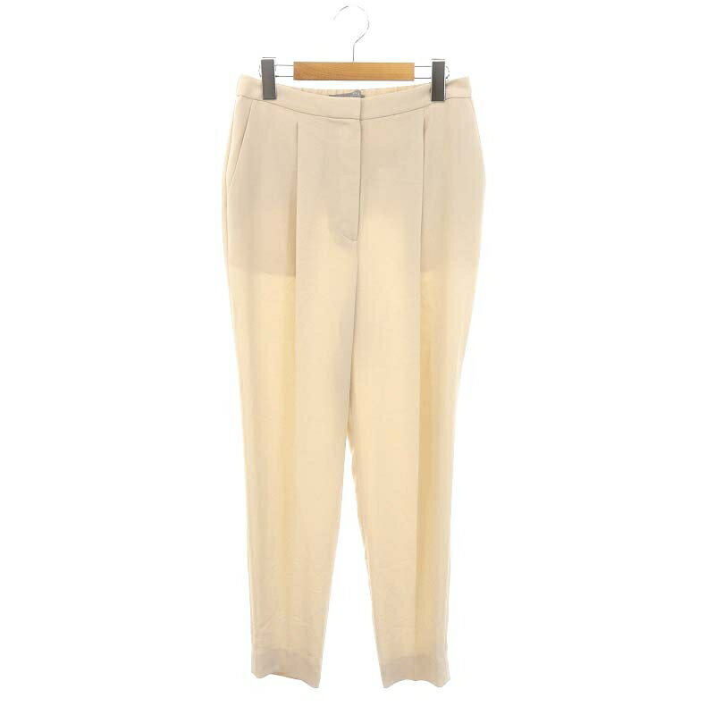 【中古】セオリーリュクス theory luxe 24SS Flow Pia クロップドパンツ テーパード センタープレス タック ジッパーフライ 38 ベージュ /DO ■OS レディース 【ベクトル 古着】 241021
